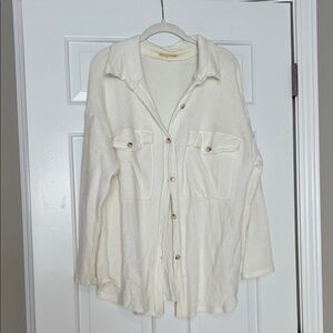 BUCKETLIST Ivory Button-Up Shirt Jacket